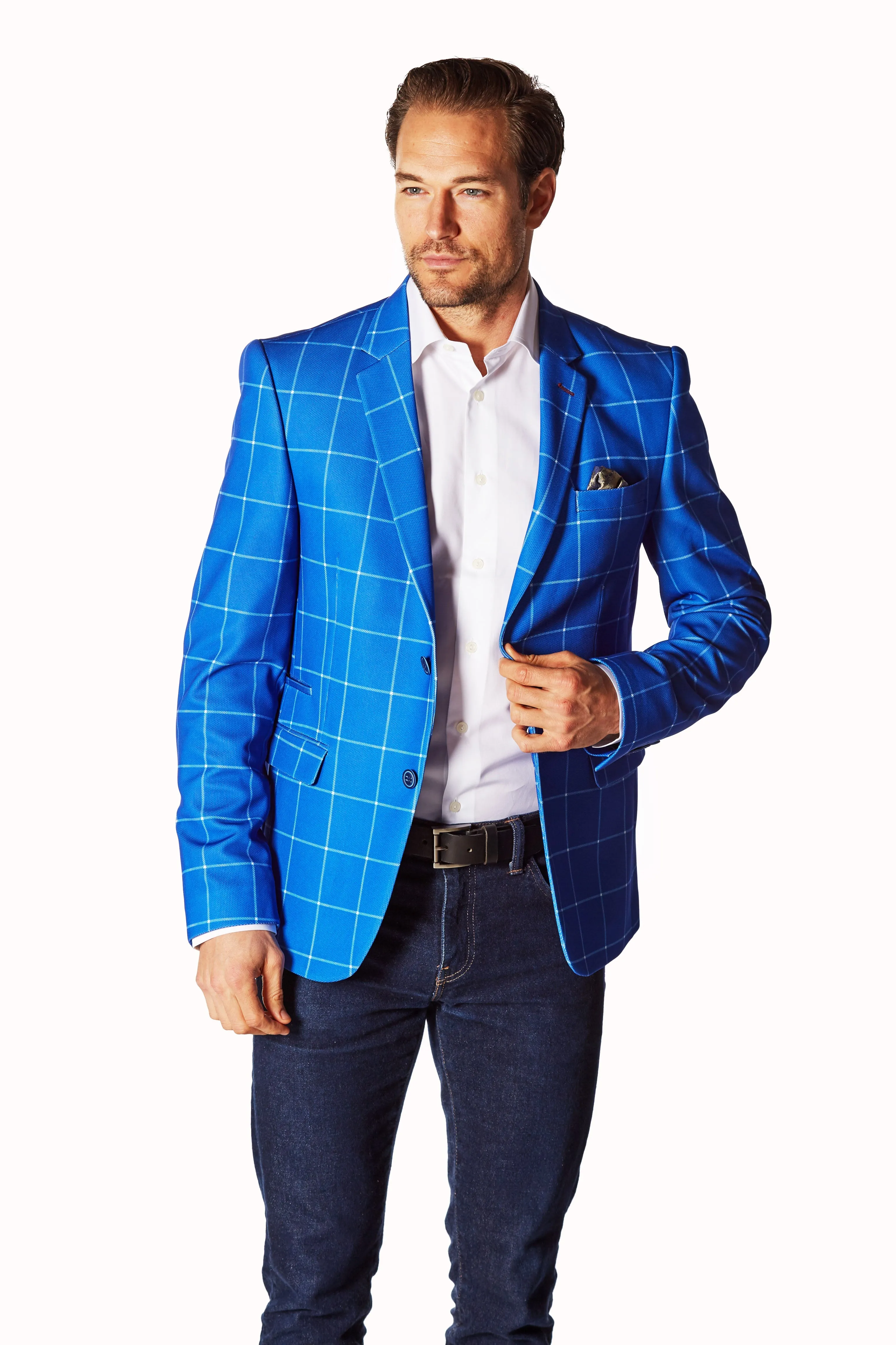 Wrinkle Resistant Blazer - Slim Fit - Royal Blue