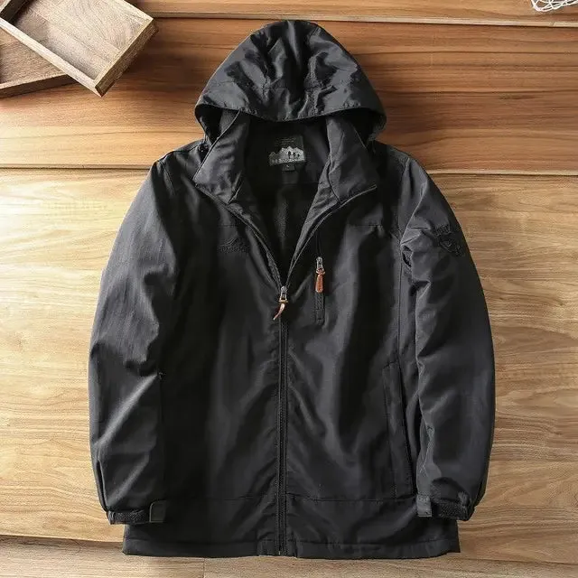 xiangtuibao Winter Fleece Cotton Coat Men Bomber Jacket Military Hooded Parkas Windbreaker Warm Windproof Waterproof Outerwear Brand Jackets