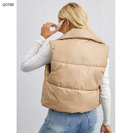 Zipper Lightweight Solid Puffer Jacket Vest